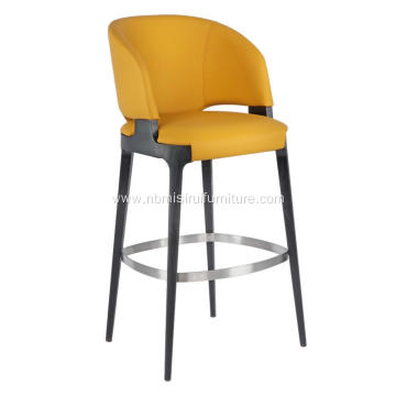 New Design Yellow leather Potocco Velis Bar Stool